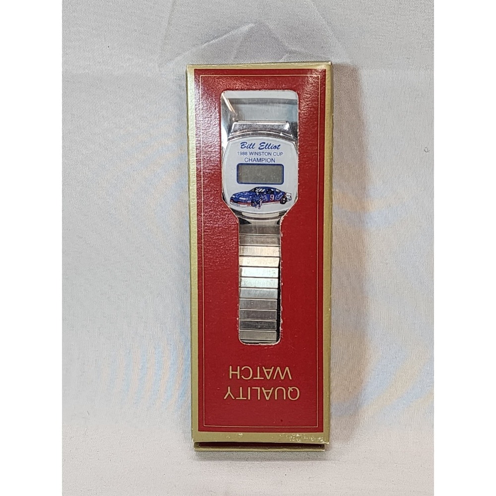 🏁 Vintage NASCAR Bill‎ Elliott #9 1988 Winston Cup Champion Quality Watch NIB🔥